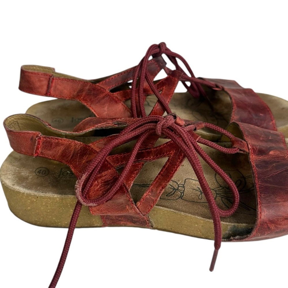 Josef Seibel Tonga Burgundy Red Sandal Size 40 - Picture 3 of 10